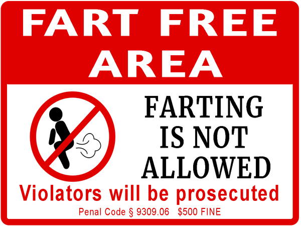 Fart Free Area Sticker